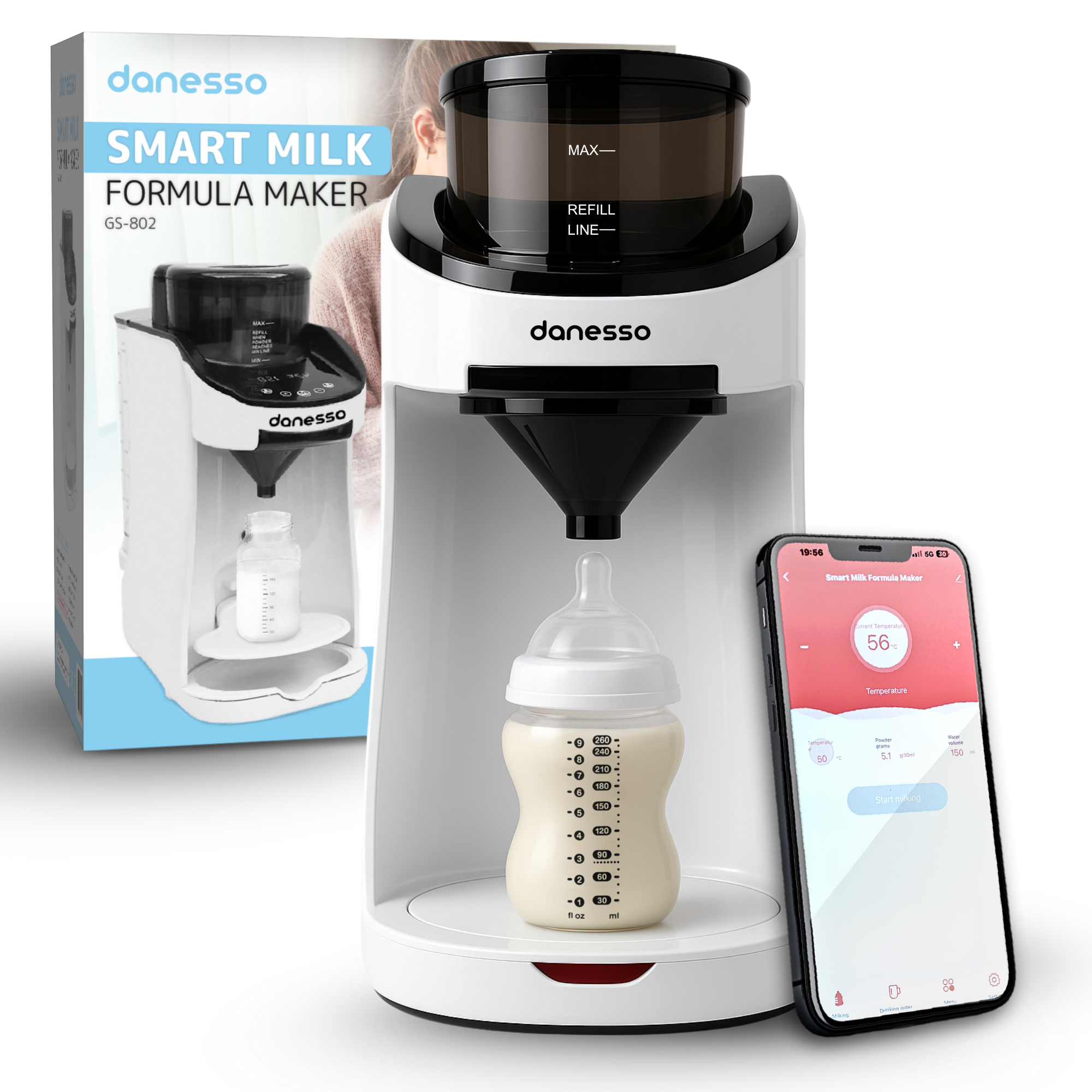 Espressor Lapte Praf Danesso® – Lapte Perfect pentru Bebelusi si Copii