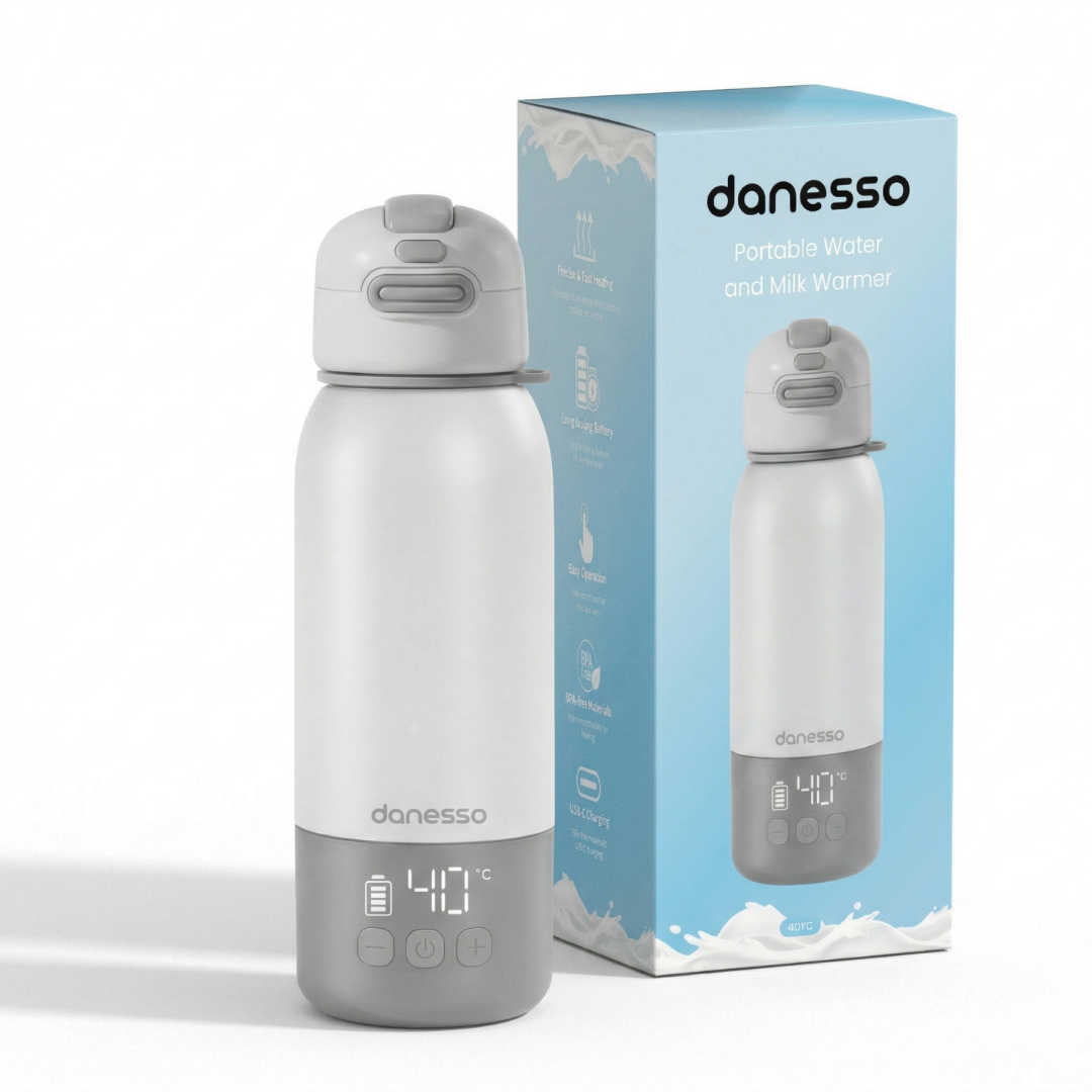 Incalzitor Portabil Danesso® pentru Lapte si Apa, 450ml, Reglaj Temperatura 37°-55°C