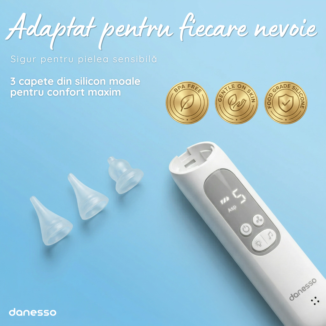 Aspirator nazal copii 3 capete silicon