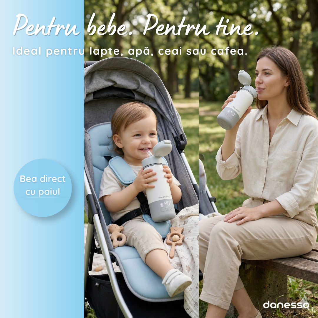 Încălzitor portabil tip termos cu pai