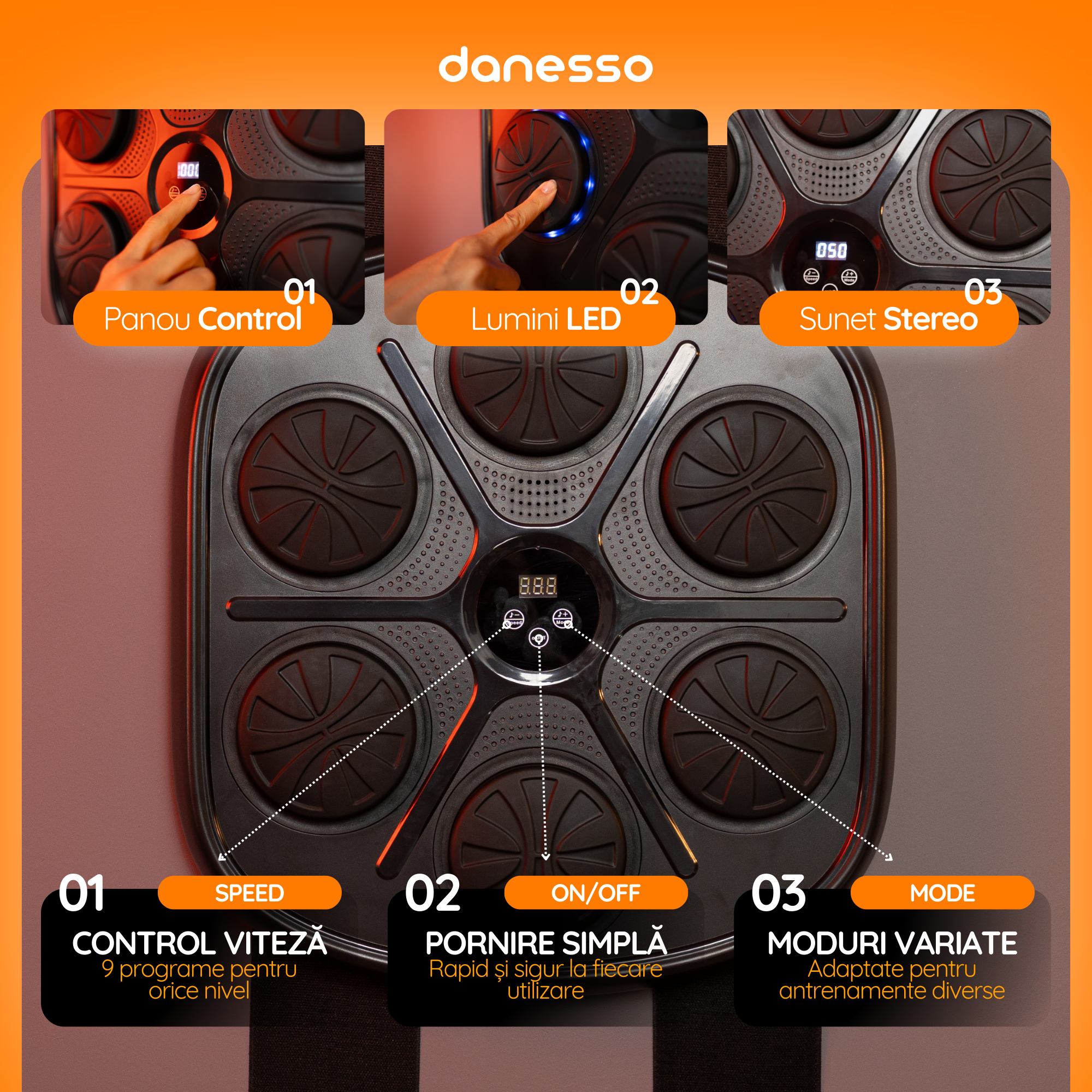 Țintă box cu LED și Bluetooth Danesso